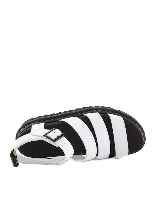 Vegan Blaire Women's Flat Sandals with Strap Flatforms in White Color