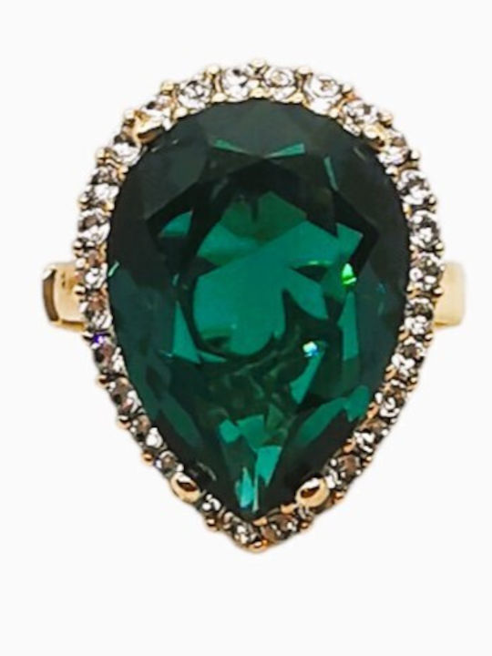 Kosmima1 Damenring mit Steinen aus Silber Vergoldet