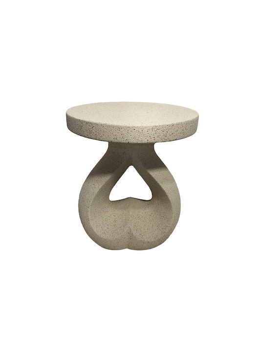 Round Side Table Belena Ecru W38.5xL38.5xH45.5cm
