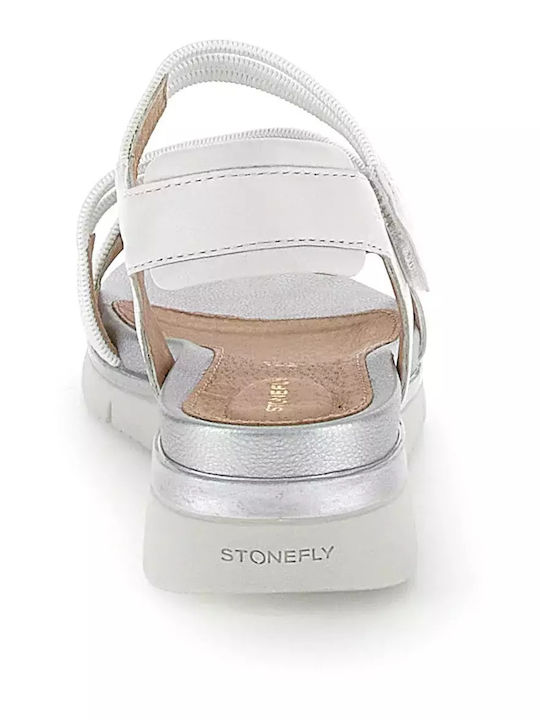 Leather Women's Flat Sandals White