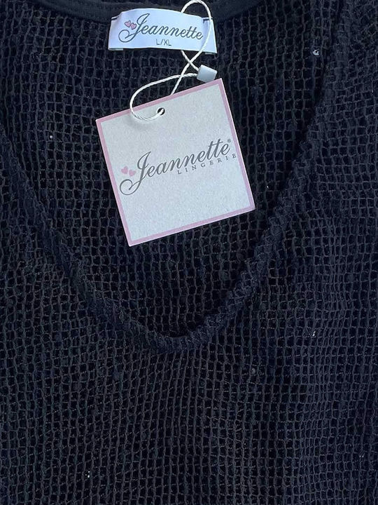 Jeannette Lingerie Γυναικείο Καφτάνι Παραλίας Μαύρο