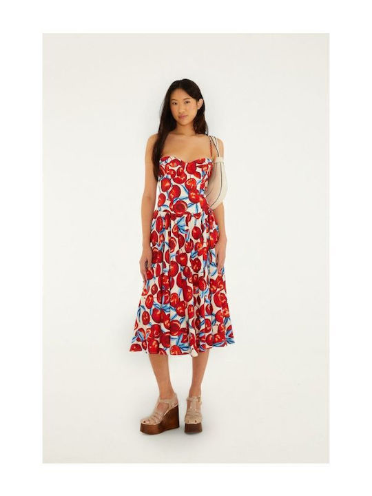 Sommer Midi Damenkleid Kirsche