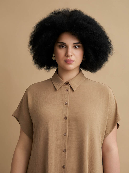 Rochii De Vară Pentru Femei Midi Rochie-Cămașă Bej