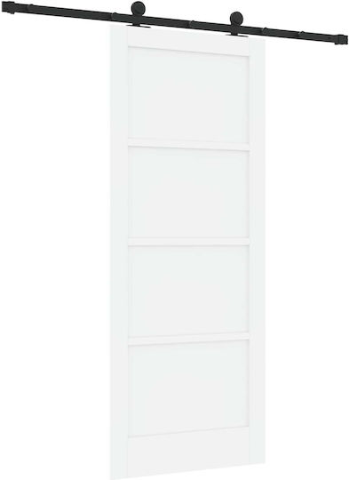 Schiebetür Weiß Schwarz 83 x 202 cm Massivholz Kiefer 3445452 Braun