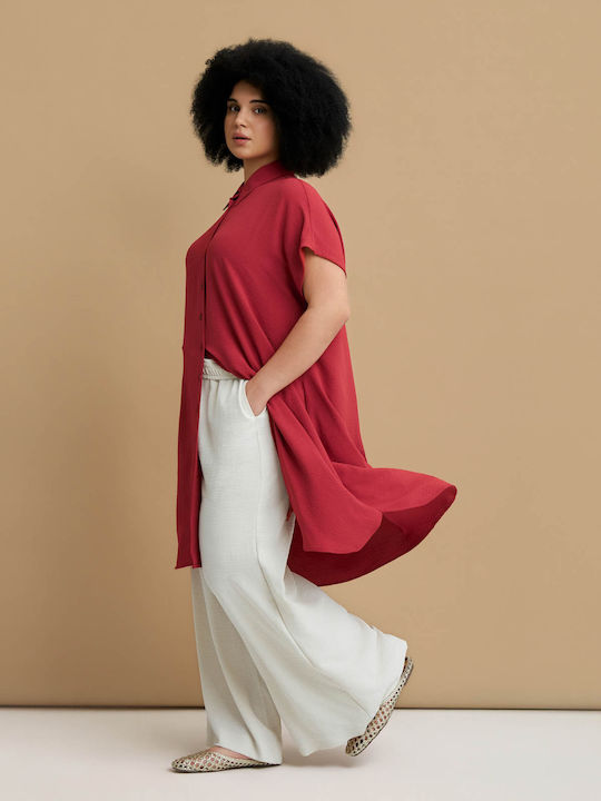 Rochii De Vară Pentru Femei Midi Rochie-Cămașă Roz