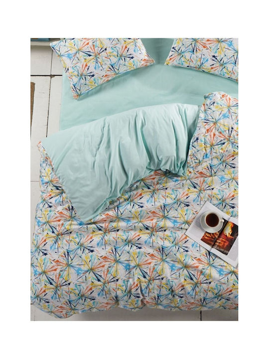 SteweHome Cotton Duvet Cover Set 160x220cm Single With Pillowcase White