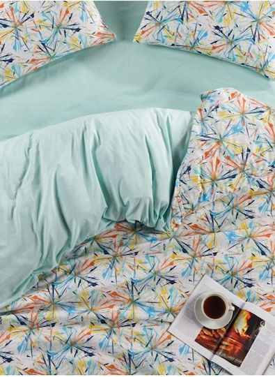 SteweHome Cotton Duvet Cover Set 160x220cm Single With Pillowcase White