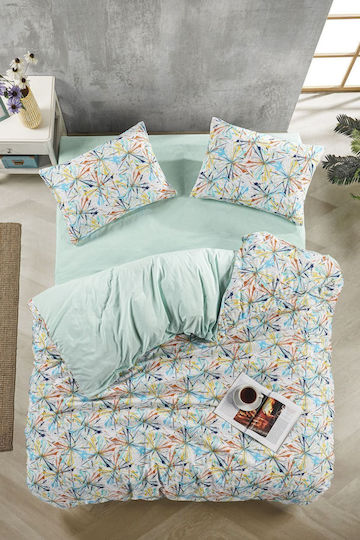 SteweHome Cotton Duvet Cover Set 160x220cm Single With Pillowcase White