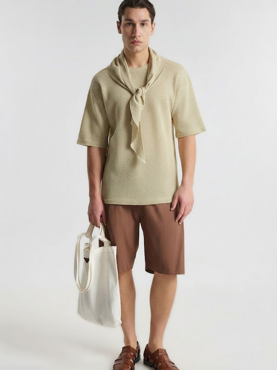 Bluza Tricou Cu Mânecă Scurtă Ecru