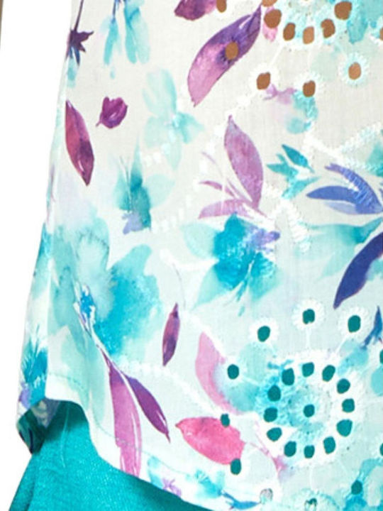 Bluza Damă Floral Petrol