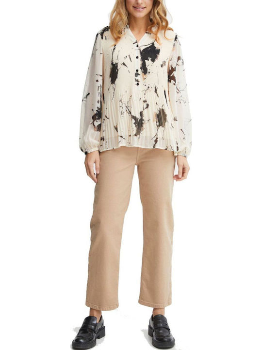 Women's Long Sleeve Blouse Ecru
