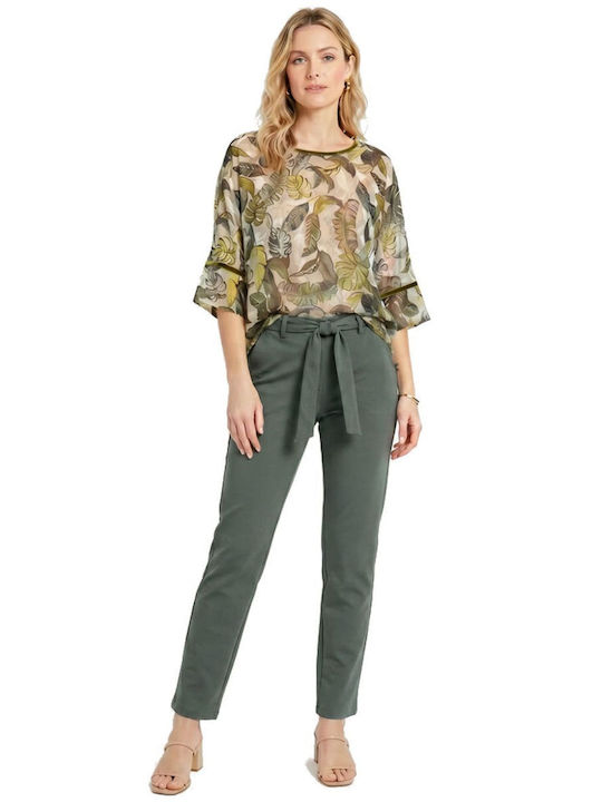 Bluza Damă Floral Khaki