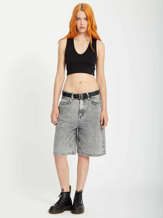 Γυναικείο Crop Top Αμάνικο Black Black