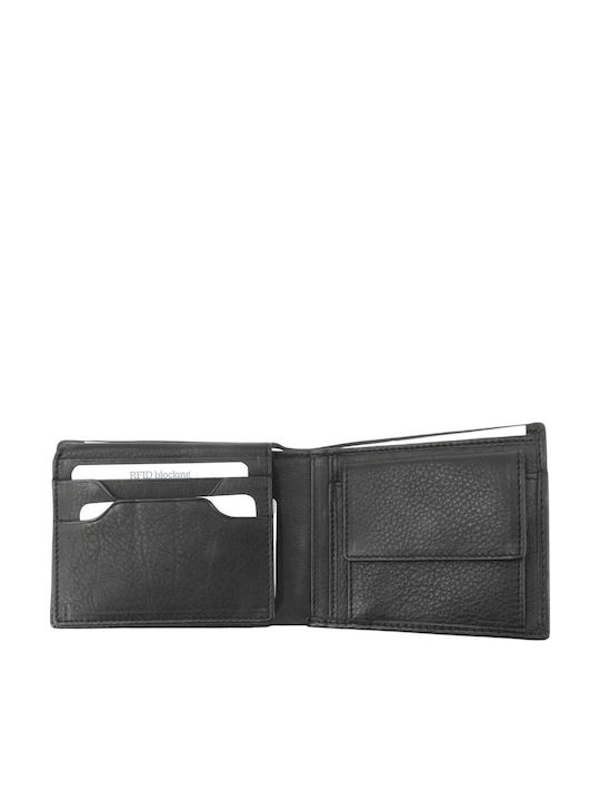 Leather Men's Coin Wallet Black