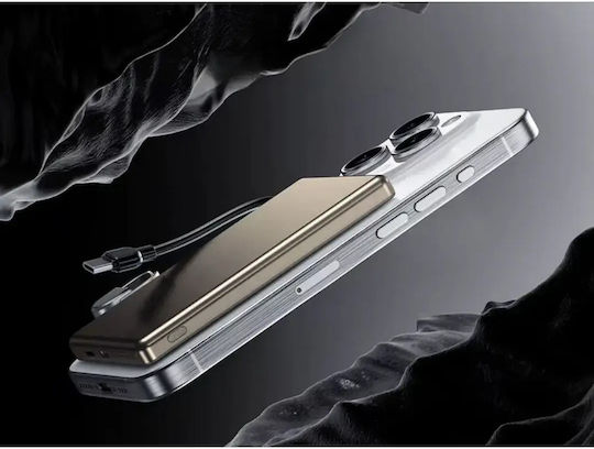 Verk Group 06396 Power Bank 5000mAh 20W με Θύρα USB-A και Θύρα USB-C Power Delivery Χρυσό