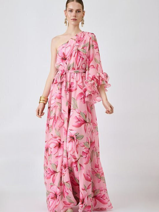 Sommer Maxi Damenkleid für Hochzeit - Taufe Rosa
