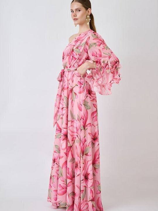 Sommer Maxi Damenkleid für Hochzeit - Taufe Rosa