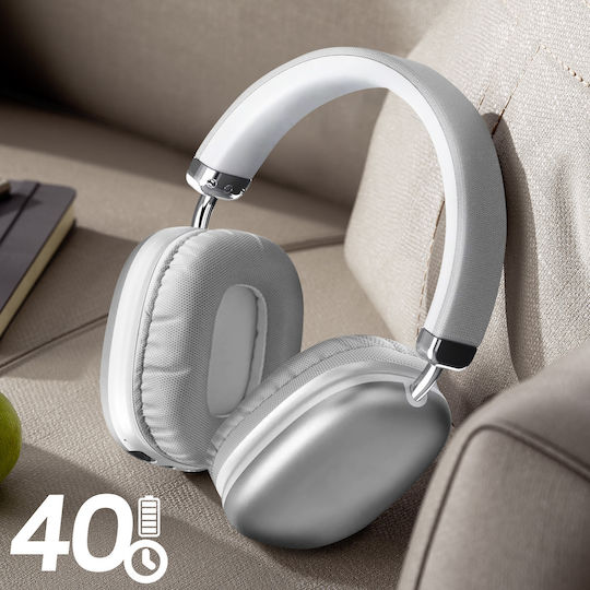 Avizar KASK-BT1635-WH Безжични Bluetooth On Ear Слушалки с 40 Часа Работа Бели
