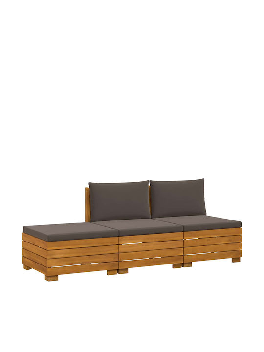 Drei-Sitzer Outdoor-Sofa Hölzernes mit Kissen