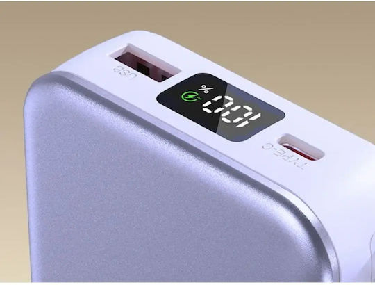 Verk Group 06394 Power Bank 20000mAh 22.5W με Θύρα USB-A και Θύρα USB-C Quick Charge 3.0 Μωβ