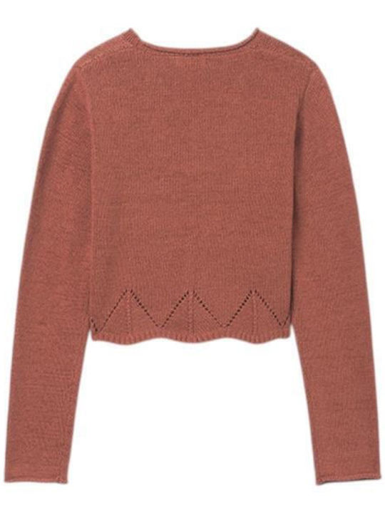 Kinderstrickjacke Gestrickt Terracotta