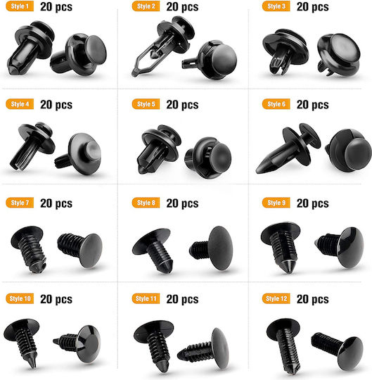 Σετ Κλιπς Ταπετσαρίας 240 Τεμαχίων Ford Toyota Honda Bmw Crysler Buick Benz Subaru Suzuki Sks Tools 40000453