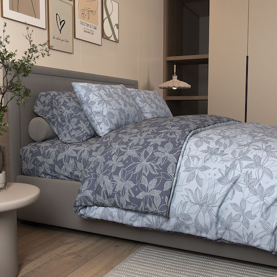 Charalambidis Textiles Salonica Pillowcase Set Blue 52x72cm