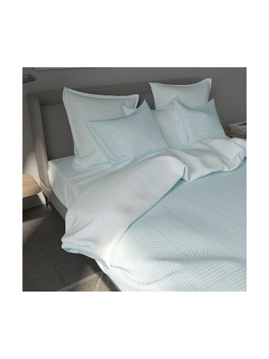 Charalambidis Textiles Salonica Pillowcase Set Light Blue 52x72cm
