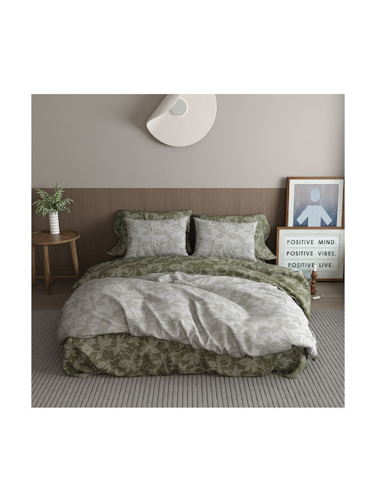 Charalambidis Textiles Salonica Σετ Μαξιλαροθήκες Λαδί 52x72εκ.
