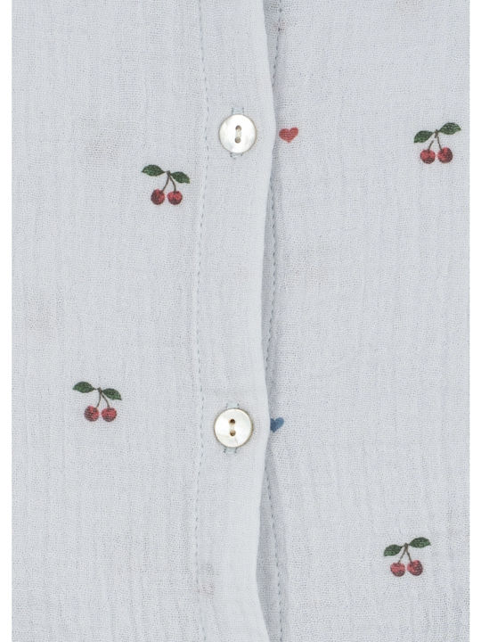 Kids Short-Sleeved Blouse Coco Cherry Blue