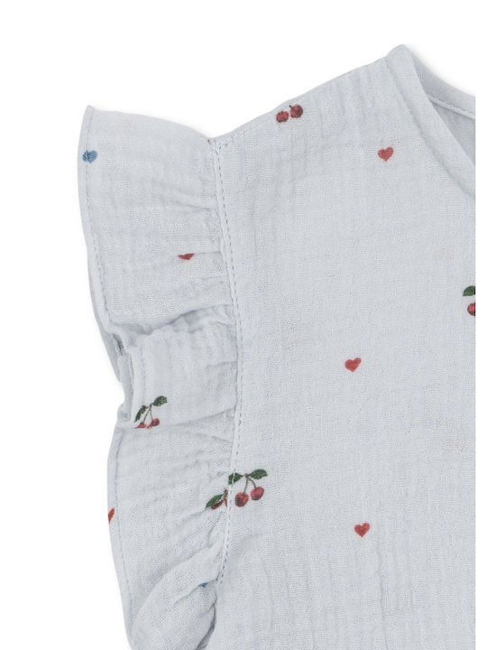 Kids Short-Sleeved Blouse Coco Cherry Blue
