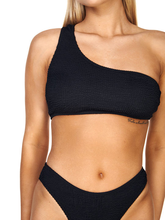 Set Bikini Με Έναν Ώμο Μαύρο