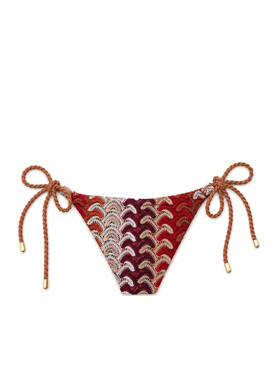 Bikini Set Triangle & Brazil Brown Colour With Bordeaux Shades