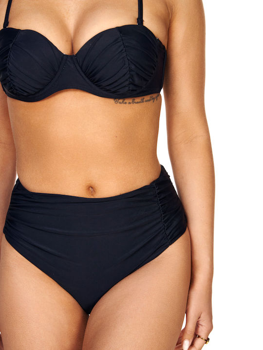 Set Bikini Ψηλόμεσο Μαύρο