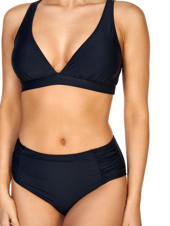 Set Bikini Ψηλόμεσο Μαύρο