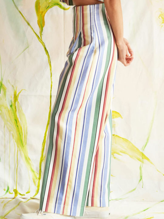 Madame Shou Shou Damen Stoffhose Gestreift