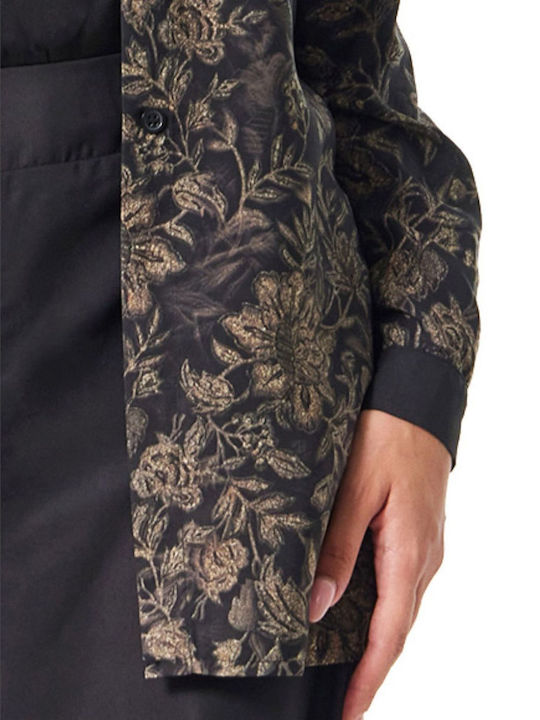 Γυναικεία Πουκαμίσα Μαύρη Floral