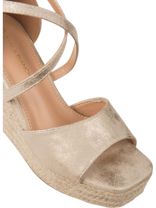 Sommer Damenplattformen Im Stil Goldene Espadrilles