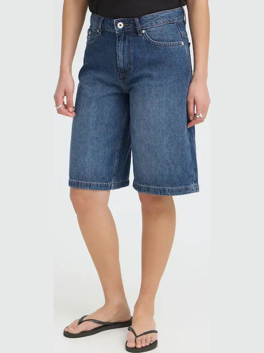 Women's Jean Bermuda Washed Medium Blue