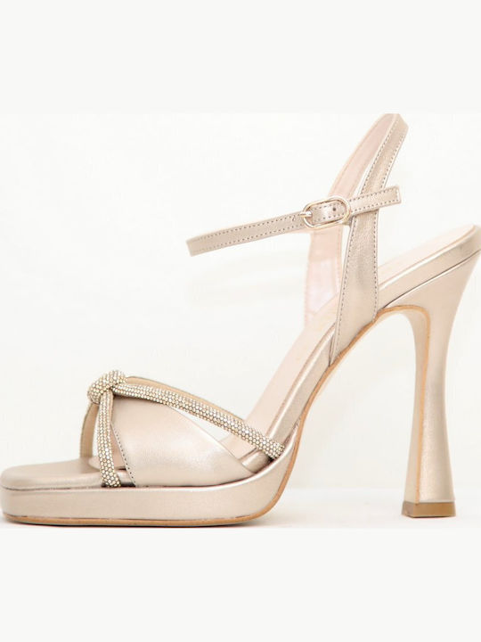 Leather Sandals Beige