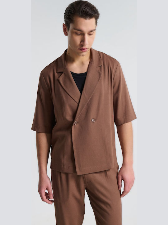 Pantaloni Set în Linie Tapered Maro
