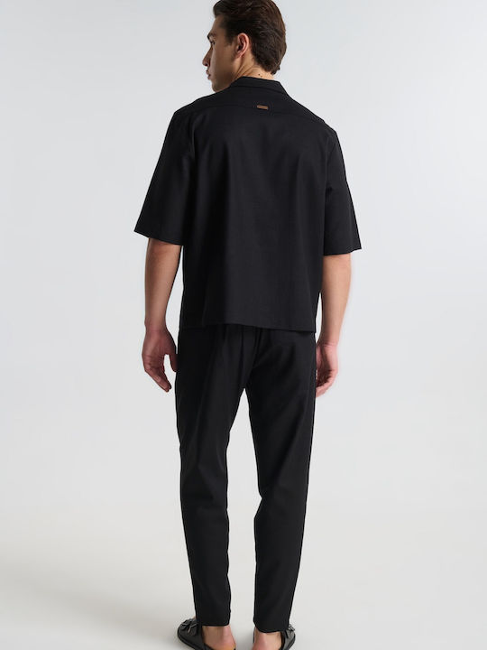 Trousers Set in Tapered Leg Black