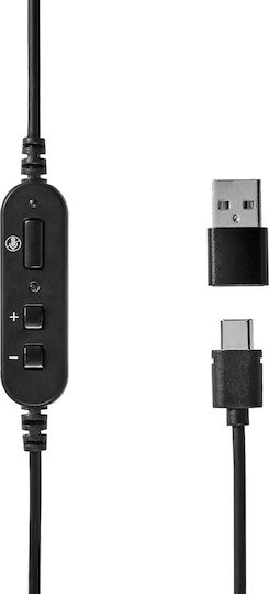 Nedis CHSTU210BK Căști Over Ear cu Fir Negre