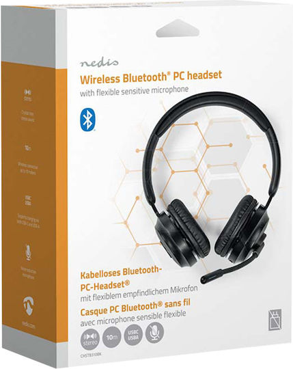 Nedis CHSTB310BK Căști Audio Over Ear Wireless Bluetooth cu 27 Ore Autonomie Negre