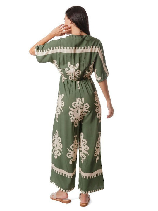 Women's Khaki One-piece Jumpsuit