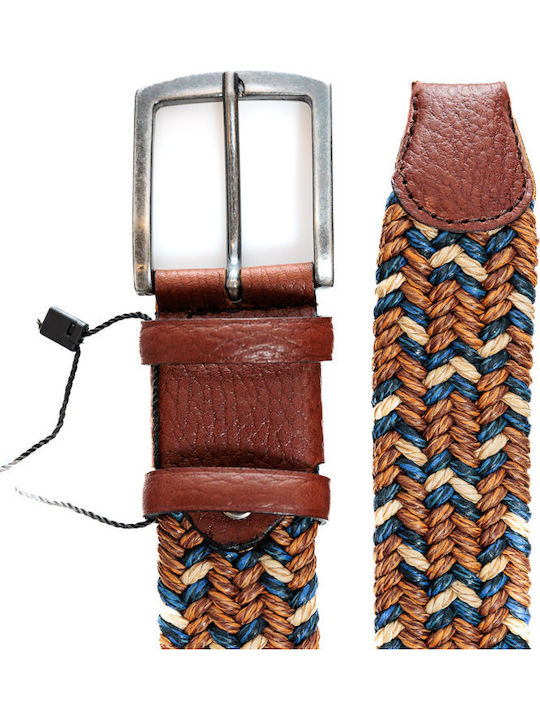 Elastische Herren Gürtel Leder Gestrickt Braun