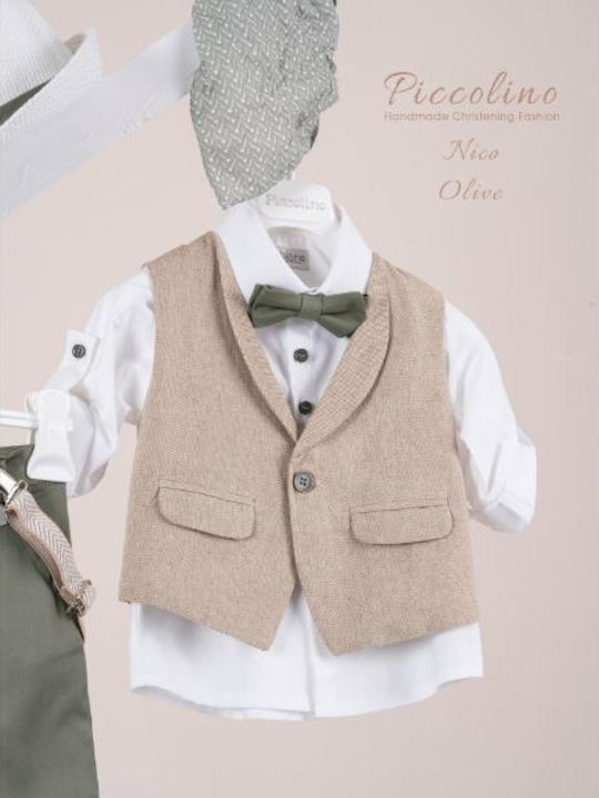 Piccolino Costum De Botez Pentru Băiat Nico Nico Verde Piccolino Costum De Botez Pentru Băiat Nico Nico Verde