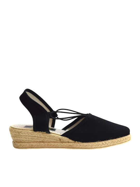 Yfasmátines Damen Espadrilles in Schwarz Farbe K-400-ΒLACK