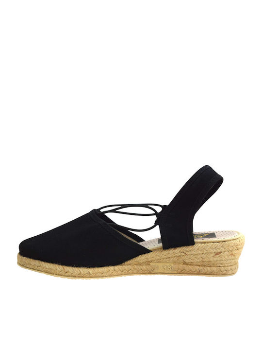 Yfasmátines Damen Espadrilles in Schwarz Farbe K-400-ΒLACK