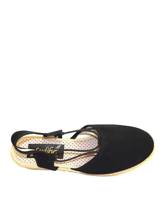 Yfasmátines Damen Espadrilles in Schwarz Farbe K-400-ΒLACK